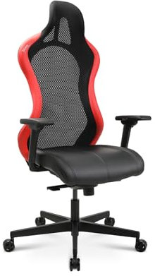 Topstar Bürostuhl Gamingstuhl Sitness RS Sport Plus Continental Kunstleder inkl. Armlehnen rot/schwarz mit Lordosenkissen
