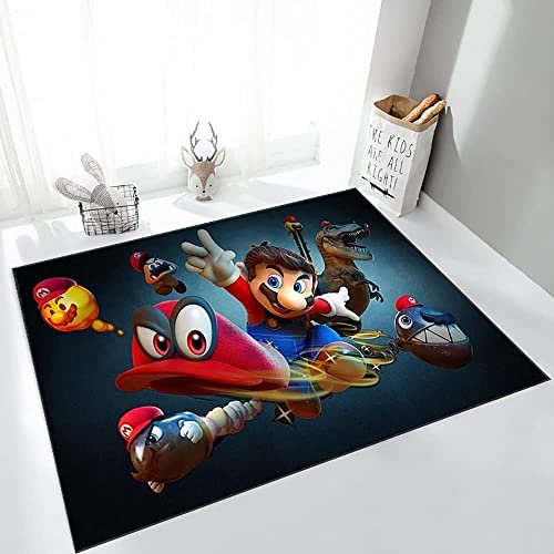 MUICIN Cartoon Teppich 3D Super Mario Muster Teppich, 120 * 160cm