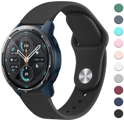 Wanme Cinturino per Xiaomi Watch S1 / S1 Active, Largo 22 mm Cinturini in Silicone Originale Compatibile con Xiaomi Mi Watch/Mi Watch Color Sport Donna Uomo