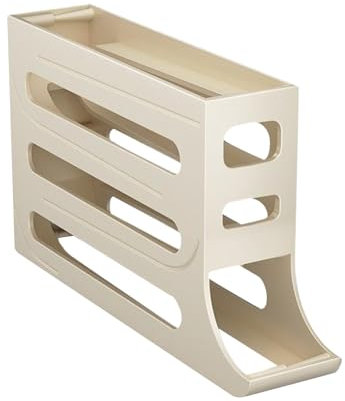 JISADER Dispenser per uova rotanti Vassoio per uova a 4 livelli Frigo automatico per rotolamento uova Contenitore per uova per frigorifero Portauova