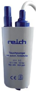 Reich Pompa sommergibile 12L con valvola di non ritorno, pompe sommergibili, bianco