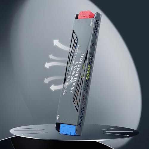 YOODI 400W Netzteil 230V auf 12V 33,3A Still Laufen Trafo LED Transformator AC 230V auf DC 12V Slim Metall Konstantspannung Driver Treiber Leicht zu Verdrahten für LED Lampen Gartenleuchten