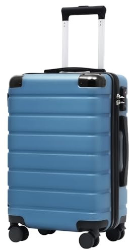 COOLIFE Koffer, Reisekoffer mit TSA-Schloss und Teleskopgriff, Rollkoffer mit 4 Zwillingsrollen für Reisen und Geschäftsreisen (Blau, Handgepäck)
