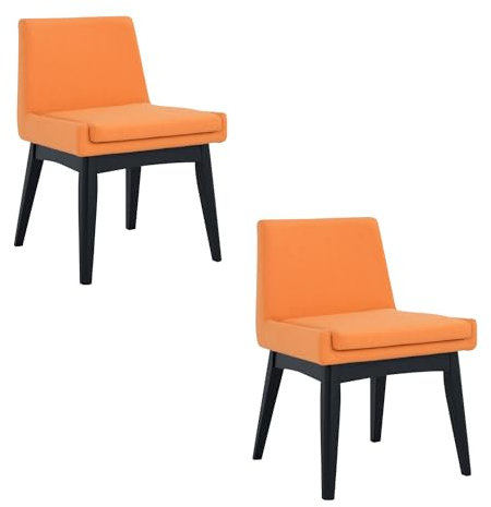 Gastroyou Loungestuhl Polsterstuhl Cocktailsessel Chano Orange Beine Massivholze - 2er Pack