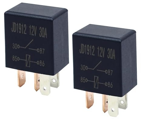 2Pcs 4 Pin Relay 12V 30 Multi-Purpose Automotive Truck Heavy Duty Standard Kit for Car Motorcycle Compatible With Mondeo JD1912 Relay