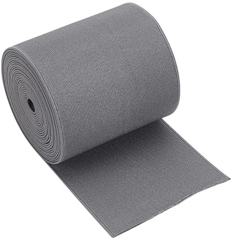 BENECREAT 4.37 Yards (4 m) Graues Schweres Stretchband, 10 cm Doppelseitig Gewebtes Gummiband Aus Twill Für Den Hosenbund von Kleidung, Perücken, Die Röcke, Bastel-DIY-Projekte