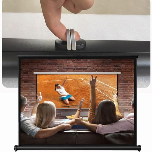 ZYXQQJ Écran De Table Mobile Écran De Projection Manuel Rétractable 30 40 50 Écran De Films HD 4K pour Cinéma Maison Bureau Jeu Vidéo(16:9,40inch)