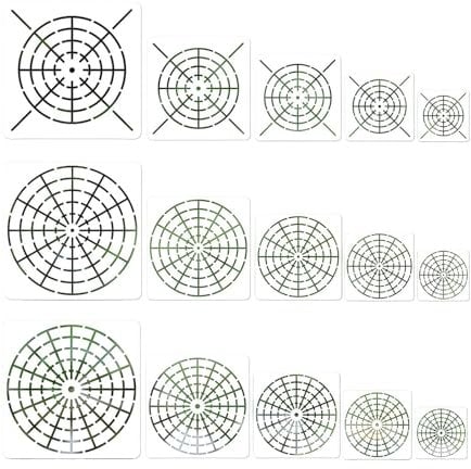 Kotkiddy 15 Stück Mandala Schablone, Mandala Dotting Malvorlagen Schablonen 8/12/16 Segmente 3/4/5/6/8 Zoll Wiederverwendbare Mandala-Schriftvorlage-Vorlage für Felsen, Holz