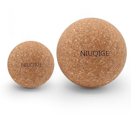 NIUQIGE Faszienball Set 6.5 und 10 cm aus antibakteriellem Kork – langlebiger Massageball zur Selbstmassage von Triggerpunkten & Verspannungen – ideal für die gezielte Faszienmassage am ganzen Körper