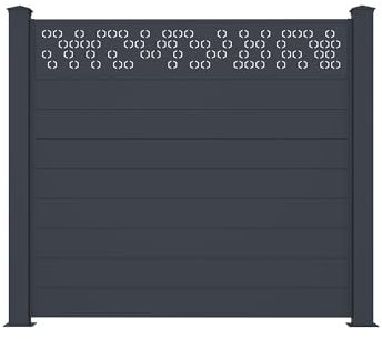 Casanoov 2er-Set Sichtschutzzaun 1,9m ADULA H.170cm aluminium grau