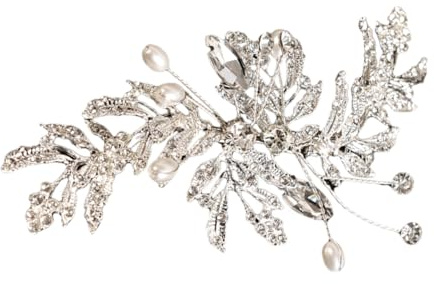 GALPADA Broche Décorative et Résistante la Décoloration de Feuille en Alliage Pailleté Argenté pour Mariage et Tenue Élégante