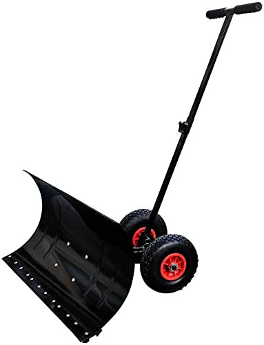 XZHWSZD Pelle à Neige Pelle à Neige avec Roues, Poussoir à Neige réglable et Robuste pour Outil de déneigement, Pelle à Neige Efficace avec Grande Lame