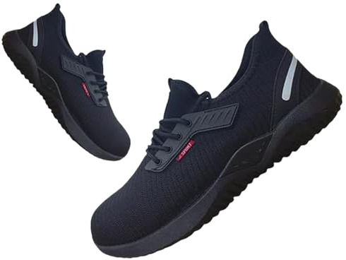 Alivio Lightweight Safety Shoes Breathable Toe Cap, Safety Trainers Men Women Non-Slip Puncture Proof Prevent Sharp Objects (Navy Blue, 10)
