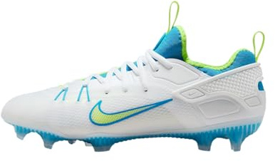 Nike Men's Huarache 9 Elite Low Lacrosse Cleats, White/Vivid Blue/Volt, 3 UK