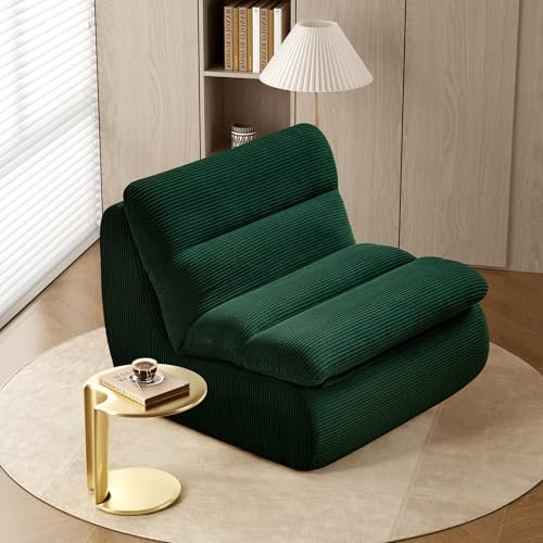 okwish Relaxsessel Schlafsofas mit Abnehmbare Rückenlehne und Sitzkissen,Lazy Polstersofa Indoor-Sitzkissen mit Bequeme, extra Dicke Polsterung für Schlafzimmer, Wohnzimmer,Grün