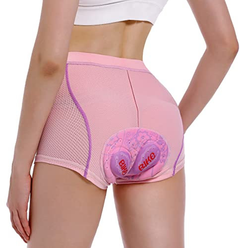 MEETWEE Damen Radunterhose,Radlerhose Kurz Fahrradhose Fahrrad Unterwäsche mit 4D hoch elastisches Schaumstoff,Fahrradunterhose Atmungsaktiv Schnelltrocknend Radhose Radfahrunterhose