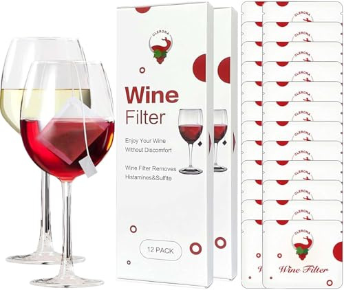 Gaodeding Filtri per vino, bacchetta per vino, purificatore di vino, rimuove istamine e solfiti, previene la sensibilità del vino (confezione da 24)