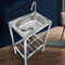 YCBTPS Évier ‎Autonome 60 * 45cm, Lavabo en INOX avec Robinet Chaud/Froid, Evier Buanderie À Une Cuve, Grandes Capacité Multifonction Lavabo(60x45cm/23x18in)