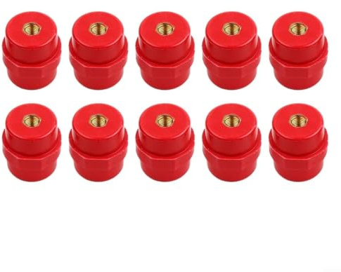M8 Sammelschienen-Isolatoren, rot, Polyester, Abstandshalter für SM-35 Schaltschränke, 10 Packungen