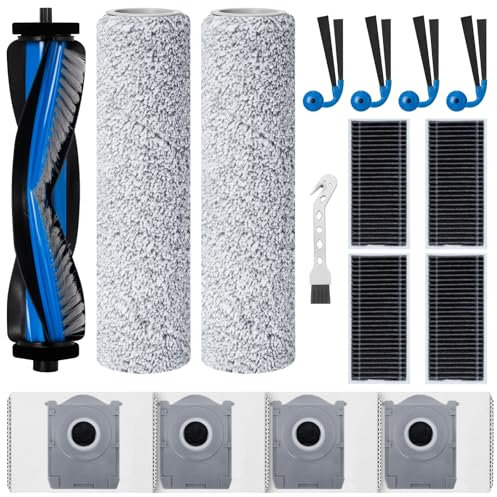 Set di accessori di ricambio per Ecovacs Deebot X9 Pro Omni aspirapolvere robot di ricambio, 1 spazzola principale, 1 rullo Mop, 4 filtri, 4 sacchetti per la polvere, 4 spazzole laterali di