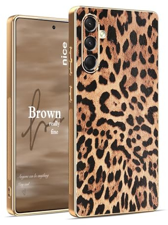 YUEQIAN Hülle für Samsung Galaxy A16 4G / 5G Schutzhülle, Klassische Leopard Gepard Muster Prämie Kunstleder Handyhülle, Mädchen Weiche TPU Silikon Stoßfest Schutzhülle. Leopard