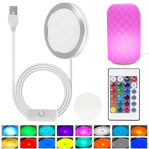 NICEWAT 3D-Drucker LED-Lampen-Kit 001 für Bambu Lab A1/A1mini/P1S/P1P/X1C | Aluminiumlegierung für Hervorragende Wärmeableitung | USB-Rundleuchte mit Fernbedienung| 16 Arten von RGB Lichtern| 5V