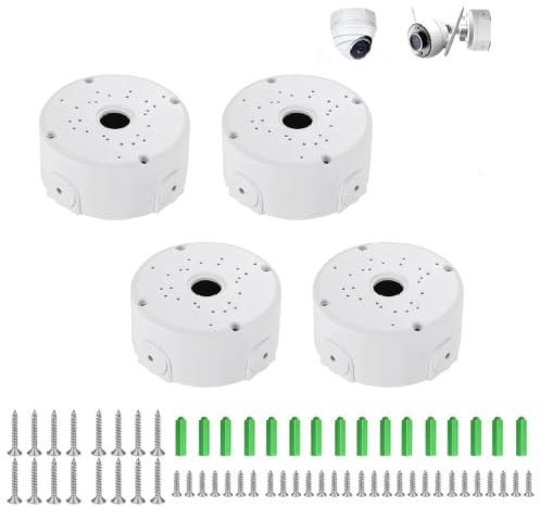 LNSYSNS 4-Pack Waterproof Camera Junction Box, ABS Material Hemispherical Camera Junction Box, Outdoor Security Cameras Bracket, for Home, Office, School