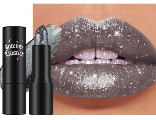 Vawolecy Metallic-Glitzer Lippenstift, Diamant-Shimmer Hochpigmentiert | Langanhaltend Samtweiche Metall-Matt-Textur, Wasserfest, Nicht austrocknend