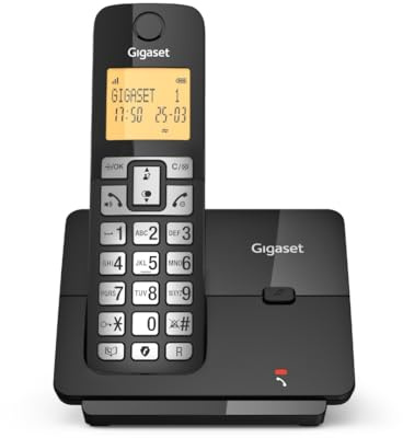 Gigaset Essential 320 Telefono Fisso Senza Fili, Display 1,8 Pollici, Nero | Blocco chiamate, vivavoce, rubrica, lunga durata batteria, modalità ECO, [Versione Italiana]