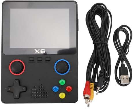 Console di gioco retrò portatile con scheda di memoria da 32 GB, dispositivo di gioco HD a doppia leva per adulti, schermo IPS da 3,5 pollici, supporta emulatori MD, MAME, SMC e CP (Nera)