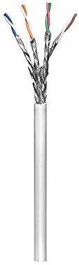 Goobay 93956 CAT 6 Netzwerkkabel, S/FTP (PiMF), Grau, CCA Kupfergemisch für SOHO Anwendungen, AWG 23/1 (Solid), PE