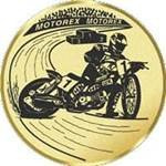 Pokal / Medaille Emblem, Motiv Speedway, Durchmesser 50 mm, gold
