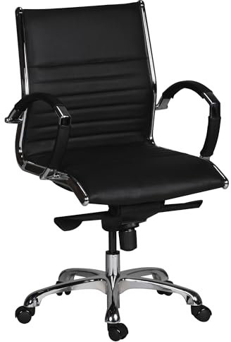 FineBuy Salzburg 2 Bürostuhl Echtleder Schreibtischstuhl ergonomisch Chefsessel komfortabel Drehstuhl