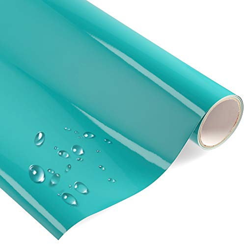 timalo® Premium Möbelfolie Hochglanz Türkis - 1 Meter x 63 cm Bastelfolie - verschiedene Größen - Küchenfolie - Klebefolie für Möbel, Türen selbstklebende Folie Küche