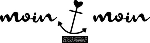 CLICKANDPRINT Aufkleber » Moin Moin, 310x72,3cm, Schwarz • Wandtattoo/Wandaufkleber/Wandsticker/Wanddeko/Vinyl