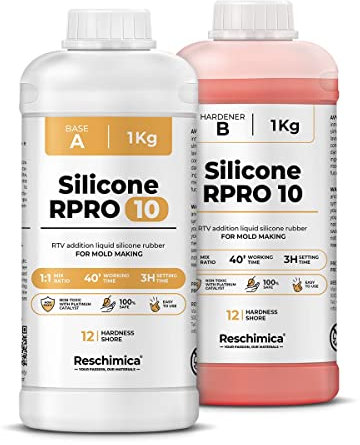 Silicona para moldes 1:1 R Pro 10, Silicona Líquida para la Fabricación de Moldes de Silicona, No Tóxica Y Rápida, Caucho Silicona para Moldes de Resina,Silicona para Hacer moldes (2 kg)