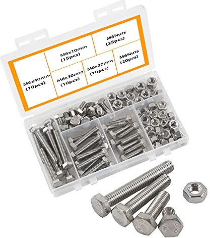Sechskantschrauben m6, Schrauben und Mutter,din 933 m6 Edelstahl, Schrauben Mutter Set Sechskantschraube SUS304,A2 M6-Serie