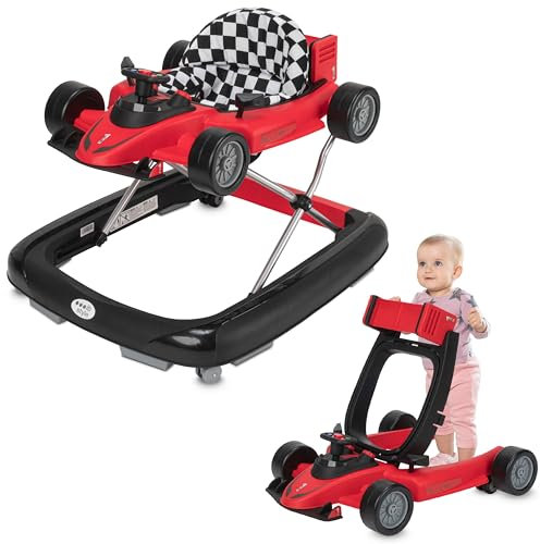 ib style® LITTLE SPEEDSTER | 2 en 1 | Trotteur bébé | Baby walker | avec effet sonore | EN 1273:2020 | ROUGE