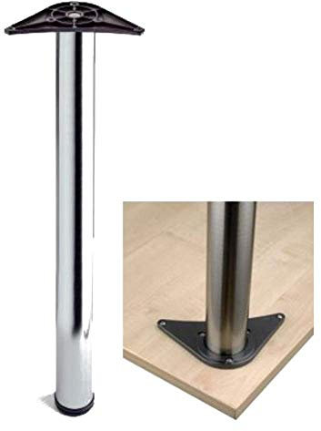 Adjustable Breakfast Bar Worktop Support Table Leg 60 x 710mm, 60 x 870mm, Polished Chrome/Brushed Nickel (60 x 870mm, Polished Chrome)