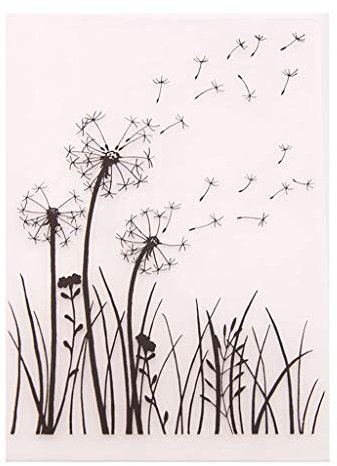 YFairy Prägeschablone Kunststoff Schablone DIY Scrapbook Fotoalbum Kartenherstellung Dekoration Basteln Löwenzahn