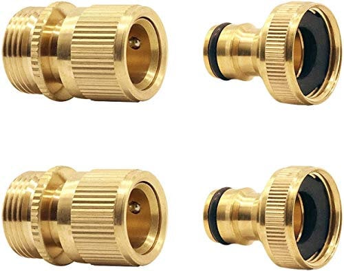 CT Tuyau d'arrosage raccord Rapide Extensible Tuyau d'arrosage Male A Femelle Adaptateur Connecteur pour Robinet et Jet (2SETS)