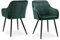 CLIPOP Esszimmerstühle 2er Set Stühle mit Armlehne, Samt Bezug, Esszimmerstuhl Küchenstuhl Polsterstuhl, Stühle für Esszimmer (Samt Grün, 2er Set)