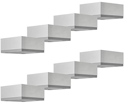 SOTECH 8er Set Möbelbeine Motel 30 mm 65 x 65 mm Silberoptik eloxiert Stützfüße aus Aluminium