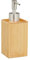 Relaxdays Seifenspender, nachfüllbar, Pumpspender, Bambus & Kunststoff, 200 ml, Flüssigseifenspender, Bad, natur/silber, 1 Stück