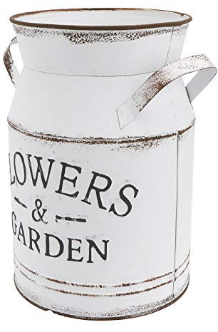 Retro Deko Milchkannec Metall Milchkanne Landhaus Stil Vase Pflanzentopf rustikal Vintage Blumenvase Tisch Herzstück für Zuhause Wohnzimmer Garten Balkon Dekoration