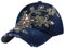 Cheerlife Basecap Damen Jeans Baseball Cap Mütze Kappe mit Blume Strass Sonnenhut Hip Hop Hut für Outdoor Sport Reisen (Dunkelblau)