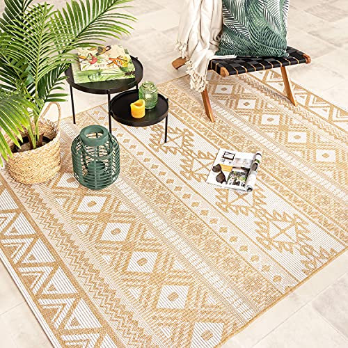 FRAAI | Home & Living In- & Outdoor Teppich - Summer Beyond Gelb - Wetterfest - Polypropylen - Flachgewebe - Garten/Terrasse - Terrasse - Rug