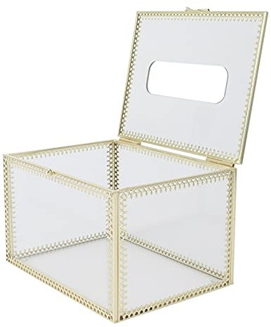 LLDDSS Gewebebox Haushaltslicht Luxus Goldene Kupfer Felge Glasplatte Tischtisch-Speicher-Couchtisch-Restaurant-Pump-Kasten