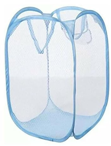 LEENSY Laundry Baskets Foldable Pop Up Mesh Washing Laundry Basket Bag Bin Hamper Toy Tidy Storage Organiser (Turquoise)
