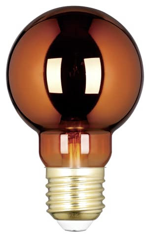 EGLO E27 Lampe dimmbar, Spiral LED Glühbirne Globe, Vintage Deko Leuchtmittel Kupfer im Retro-Design, 4 Watt, 30 Lumen, warmweiß, 2000k, Edison Birne G60, Ø 6 cm